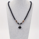 Juodi karoliukai su kvadratiniais pakabukais karoliai vyrams Madingi aksesuarai Papuo&scaron;alai Vyri&scaron;ki Dovanų Papuo&scaron;imas 01