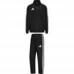 Adidas Dryžuotas Dizainas Užtrauktuku Užsegamas Striukė Ir Vidutinio Juosmens Ilgos Kelnės Laisvalaikio Sportinis Kostiumas Unisex Kostiumas TR30JT-BW+TR30PT-BW XL