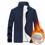 Didelio dydžio flisinis &scaron;varkas vyrams žieminis poliarinio fliso džemperis didelio dydžio verslo džentelmeno &scaron;varkas su stačia apykakle 8XL mėlyna