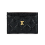 Chanel Klasikinis Deimantais Dygsniuotas Grūdėtos Odos Kortelių Laikiklis Moteri&scaron;ki Aksesuarai Juodas A31510-Y01864-C3906 Basic Set (Bag+Dust Bag)