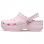 Crocs Moteri&scaron;ki Classic Platform Pearl Mediniai klumpiniai batai Rožiniai Pieno spalvos Platforma Komfortas Įsispiriami 211231-6ZW 37-38