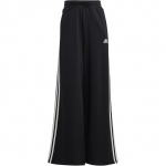 Adidas Essentials 3 juostelių prancūzi&scaron;ko kilpinio audinio plačios moteri&scaron;kos kelnės, juodos HZ5747 S