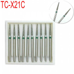 10 vnt Dental Deimantiniai Burs Gręžtuvas Poliravimas I&scaron;lyginamas Balinimas Grubus FG 1.6mm Auk&scaron;tas Rankinis instrumentas TC-X21C