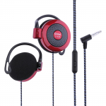 SHINI S520 3,5 mm laidinė laisvų rankų įranga, ausų kabliukai, stereo žaidimų, sporto ausinės su mikrofonu telefonui raudona