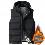 Vyri&scaron;ka liemenė striukė su gobtuvu Vyri&scaron;ka žieminė &scaron;ilta striukė be rankovių Vyri&scaron;ka laisvalaikio liemenė Tvirta liemenė storinanti Veste Homme 6XL 8XL 10XL 8XL