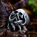 Senovinio stiliaus madingi vyri&scaron;ki žiedai Kaukolė A&scaron;tuonkojis Vikingas Kalmaras Vilkas Tigras Me&scaron;ka Avis Žiaurus Gyvūnas Retro Panko Papuo&scaron;alai Dropshipping 6&316L Stainless Steel