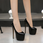 35-44 dydžio moteri&scaron;ki itin auk&scaron;takulniai 18 cm batai glaustai 8 cm platformos batai pompos Vestuvių vakarėlis Seksualūs odiniai batai su kulnais Zapatos 35 juoda