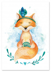 Plakat lisek lis akwarela 21x29,7 cm A4