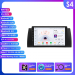 Hizpo For BMW X5 E39 E53 1999-2006 M5 Automobilio radijas Multimedijos vaizdo grotuvas Navigacija GPS Android 13 Stereo WIFI FM AM RDS OBD2 SWC Carplay Grotuvas GPS S4 8Core 4G 32G AI