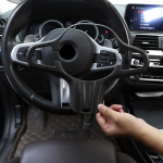 For BMW 5 series G30 X4 X3 G01 G02 17-21 M Sport ABS Carbon Fiber Car Steering Wheel Button Frame Cover Sticker Car Carbon Fiber