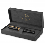 PARKER Duofold Classic Juodas GT Ra&scaron;iklis Vidutinis 18K Auksas Dovanai Oficialus Gaminio Numeris 1931382 Ra&scaron;iklis, Plunksna, Plunksna, Dėžutėje, Importuotas,