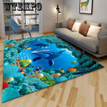 Animacinis filmas 3D Didelis modernus plotas Kilimėlis Svetainė Svetainė Namų kilimėliai Vaikų miegamojo kilimas 80cm*120cm blue