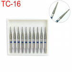 10 vnt/dėžutė Deimantinės dantų kapos, skirtos didelės spartos rankinio įrankio dantų kapoms FG 1,6 mm, skirtos odontologui TC-16 TC-16 mėlyna