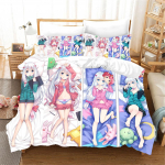 3D &Scaron;iuolaikinis japonų animacinių filmų anime filmas Mielas mergaitės Sexy 3 vnt poliesterio patalynės komplektai Lovos antklodės komplektas ir 2 vnt pagalvės užvalkalas