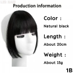 LISI HAIR Sintetinis plaukų segtukas juodų plaukų kirpčiukai plaukų priauginimui kar&scaron;čiui atsparūs plaukeliai moterims 20cm