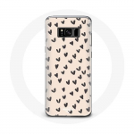 Coque pour Samsung Galaxy S8 plus Fond de texture abstraite coeurs noirs