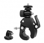 skirtas &bdquo;Gopro Hero&ldquo; 11 10 9 8 7 6 5 4 juodas dviračio motociklo vairas, 360 laipsnių trikojo laikiklis, skirtas YI 4K SJCAM priedams