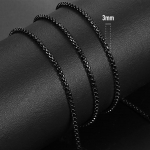 Paprasti 2&ndash;5 mm &bdquo;Rolo Box&ldquo; grandinės karoliai moterims, vyri&scaron;ki, alergi&scaron;ki nerūdijančio plieno karoliai, papuo&scaron;alai 3mm-45cm