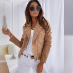 Moteri&scaron;ki paltai Slim Office Lady Eleganti&scaron;ki &scaron;varkai Pavasarinės moteri&scaron;kos striukės Vientisos spalvos Trumpo dizaino Užsegami užtrauktuku Ilgomis rankovėmis Paltas Didelis dydis S chaki