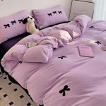 Skalbta medvilnė keturių dalių komplektas lankas bendrabutyje Trijų dalių komplektas patalynės užvalkalų reikmenys 2.2m bed