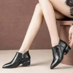 Smailianosiai smėlio spalvos kvadratiniu kulnu moteri&scaron;ki batai Madingi aulinukai su drugelio mazgu Užtrauktukas PU oda Guma Zapatos Mujer 41