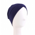 Tamprus sukryžiuotas indi&scaron;kas kepuraitė, vienspalvis modalinio medvilnės musulmoni&scaron;kas apatinis kepuraitė Jdt-50A average size tamsiai mėlyna spalva