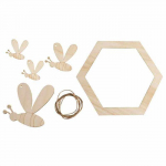 Silhouettes en bois 20 x 17,3 cm - Abeilles et nid