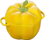 staub Cocotte 12cm Keraminis Kar&scaron;čiui Atsparus Keramika Mikrobangų Krosnelei Saugus Japoni&scaron;ka Keramika Pipirų Cocotte Paprika Geltona [Autorizuotas Produktas] 40500-324
