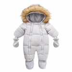 Kūdikio kombinezonas su kailiniu apykakliu: Jaukus rudens/žiemos smėlinukas kūdikiams 80cm (12-18 months)