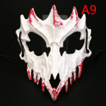 Helovino kaukė pusės veido kaukė Cos Dragon God Fierce Tiger Night Fork Tengu Man Wolf Kaukė Performance Kaukolės kaukės