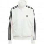 Adidas Originals Adicolor Firebird Sportinis Džemperis Su Logotipu Dryžuotas Laisvo Kirpimo Apykaklė Ilgomis Rankovėmis Striukė Moteri&scaron;kos Striukės Baltas JF6547 XS