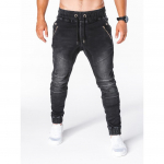 Vyri&scaron;ki subraižyti tamprios medžiagos suplė&scaron;yti siauri biker džinsai slim fit džinsiniai kelnės vyri&scaron;kos tamprios juosmens haremo kelnės vyri&scaron;kos jogger XXXL juoda