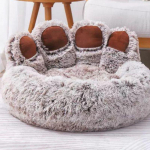 Pūkuotas pamu&scaron;alas &scaron;unų gultas dideliems &scaron;unims, visų sezonų &scaron;ilta naminių gyvūnų sofa-lova, plaunamas auksaspalvių retriverių korgių kilimėlis 70cm &scaron;viesiai pilka spalva