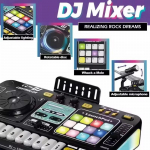 Vaikams skirta simuliacinė DJ mikserio valdymo pulto žaislinė, daugiafunkcė, su muzikiniais efektais, elektroninis mokomasis žaidimas, gimtadienio dovana vaikams Without Bluetooth balta
