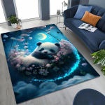 Mielas panda bambuko ra&scaron;to grindų kilimėlis, mink&scaron;tas, skalbiamas, neslystantis, dėmėms atsparus kilimas svetainei, miegamajam, vaikų kambariui, namų dekoravimui 80x120cm