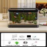 Naujas skaidrus 360 laipsnių akvariumas su LED ap&scaron;vietimu, galingu filtru, žuvų bakas, daugiafunkcinis su vandens siurbliu, vėžlių bakas, žuvų dekoravimui