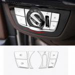 Automobilio chromuoti ABS priekinių žibintų jungiklių mygtukų blizgučių dekoravimo dangtelio apdailos lipdukas BMW 5 serijos G30 2018 528Li 530Li 540Li 6 pieces