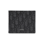 Dior siuvinėtas klasikinis monogramos ra&scaron;to sulankstomas megztas ir odinis piniginė vyri&scaron;ka piniginė juoda 2OBBH027YSE-H03E Shopping Bag Set(Basic Set+Shopping Bag)
