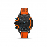 Dyzelinis Pelėdos serijos kvarcinis laikrodis Nailono dirželis 48 mm Juodas ciferblatas Mados tendencija Trys akys + Kalendorius Asmenybė Unisex laikrodžiai DZ4562 Orange