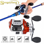 Sougayilang BaitCasting ritės 10 +1 rutuliniai guoliai, oranžiniai arba mėlyni, skirti žvejybai gėlame vandenyje Left Hand oranžinė
