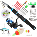 Vaiki&scaron;kas žūklės rinkinys mėlynas Auk&scaron;tos kokybės nebrangus kostiumas jūrinei žvejybai karpiams žvejybos įrankių rinkinys