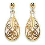 Les Tr&eacute;sors De Lily [E4010] - Boucles Plaqu&eacute; Or 'Carmen' Dor&eacute; - 24x10 mm