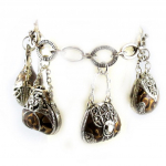 Les Tr&eacute;sors De Lily [F4699] - Bracelet Cr&eacute;ateur 'Belle Epoque' Marron Argent&eacute;