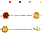 Altesse [L7945] - Bracelet Plaqu&eacute; Or 'Angela' rose orange jaune