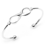 Les Tr&eacute;sors De Lily [M8904] - Bracelet argent ouvert 'Infini' argent&eacute; (rhodi&eacute;) - 62 mm - 38x12 mm