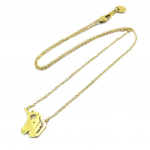 7bis [P3871] - Collier artisanal acier 'Licorne' dor&eacute; - 15x12 mm