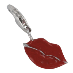 Les Tr&eacute;sors De Lily [Q4928] - Pendentif charm argent 'Kiss' rouge argent&eacute; (rhodi&eacute;) - 13x8 mm raudona