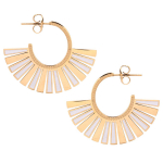 Les Tr&eacute;sors De Lily [Q8574] - Cr&eacute;oles cr&eacute;ateur acier 'Cl&eacute;opatra' blanc dor&eacute; (&eacute;ventail) - 15 mm- largeur motif 10 mm balta