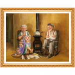 &bdquo;Pasidaryk pats&ldquo; deimantinė tapyba sena pora, apvali, pilna deimantinė siuvinėjimas, siuvinėjimas kryželiu Rankdarbiai namų dekoras 20X30CM