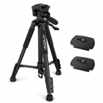 Andoer TTT-663N 57,5 ​​colio Kelioninis lengvas fotoaparato trikojo stovas Telefono trikojis, skirtas DSLR SLR vaizdo kamerai 1 QR Plate